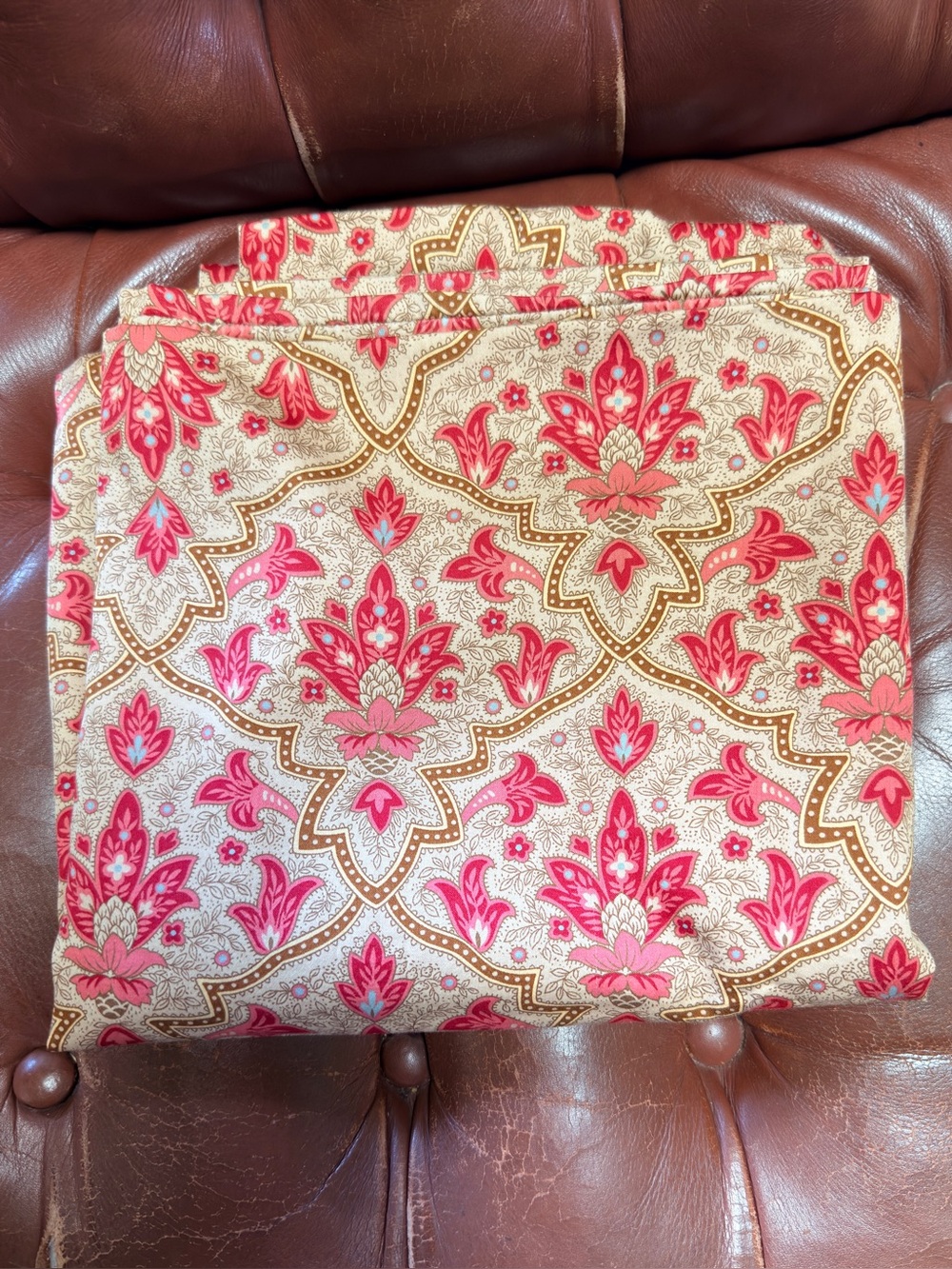 2 Vintage Ralph Lauren LANGHAM Pillowcases Sateen Red Gold KING Italy